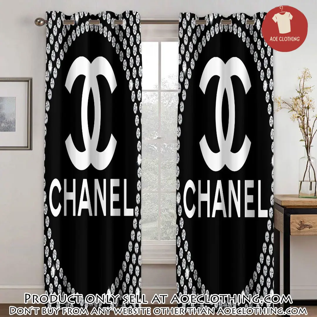 Chanel black premium window curtains hot  set wc108 aoe1948791